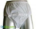 White Front Fastening Plastic Adult Pull Up Pants