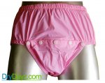 Pink Front Fastening Plastic Adult Pull Up Pants