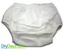 White Plastic & Cotton Adult Pants
